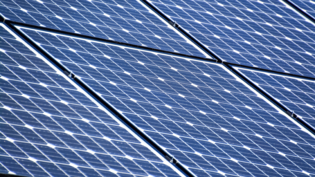 A roof covered in solar panels