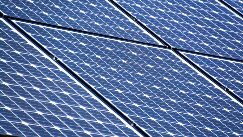 A roof covered in solar panels